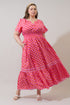 Paden Abstract Ordy Smocked Midi Dress Curve